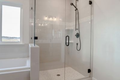 Glass Shower with Black Frame